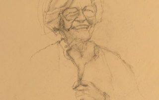 Beginning sketch of Trudi Blom